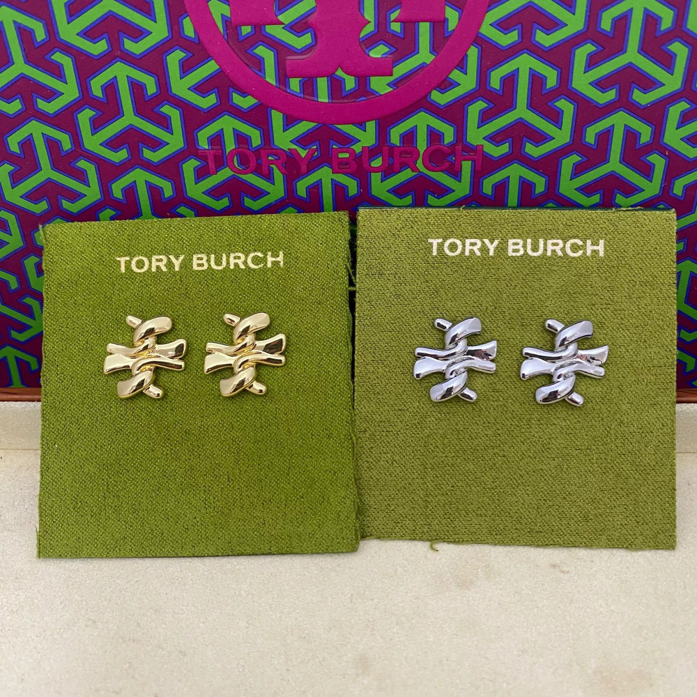 Tory Burch Spiral Letter Earrings